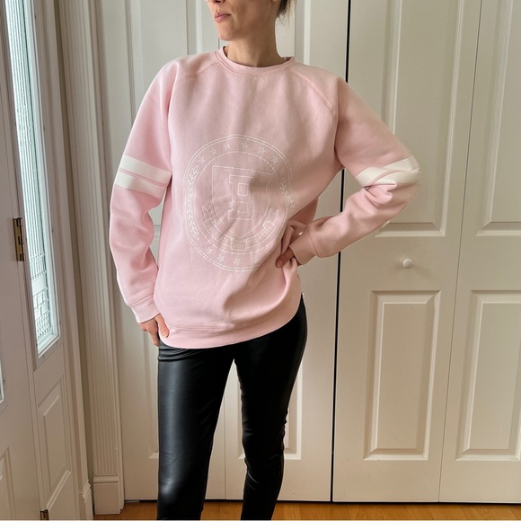Brunette The Label Sweaters - Brunette The Label Pink Crew Neck Big Sister Sweater